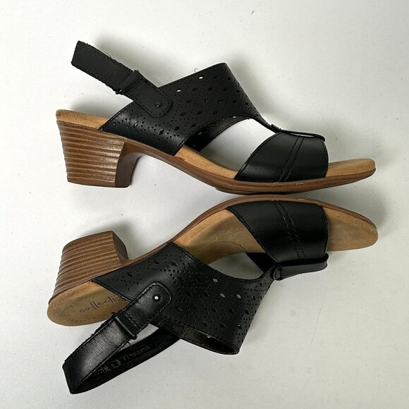 Clarks Collection Sandals Womens Size 9.5 Black Open Toe Ultimate Comfort Shoe - Picture 8 of 12